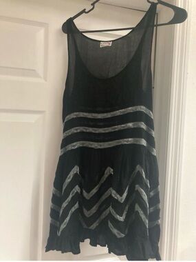 Free People Black Trapeze Slip Dress